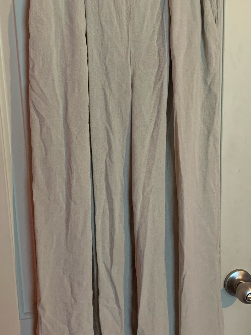 Wide Leg Women's Pants in Light Beige